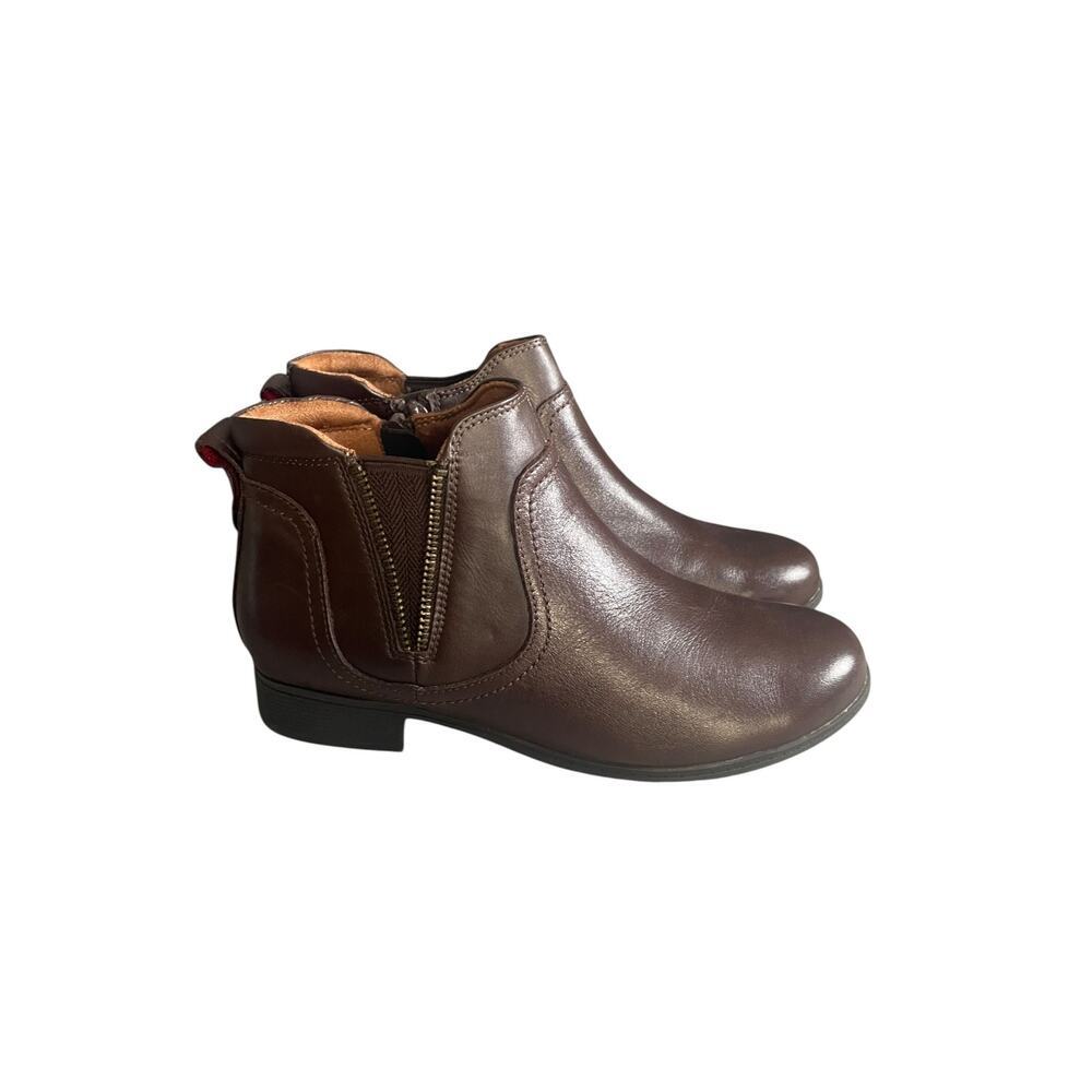 Cobb Hill Women’s 7.5 Crosbie Gore Brown Leather Ankle Boots